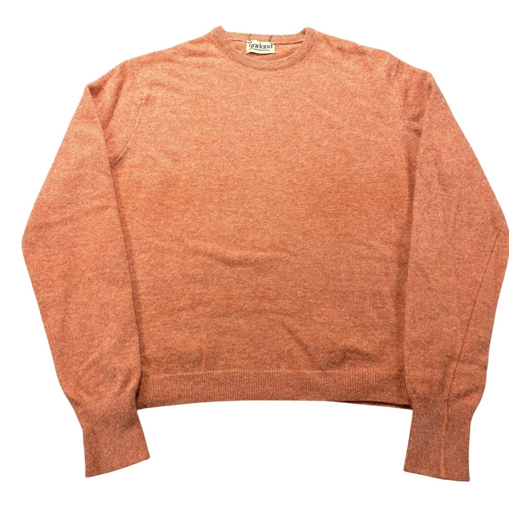 Vintage Garland Sweater Mens Small Orange Knit Crewneck Pullover Soft Dreamspun